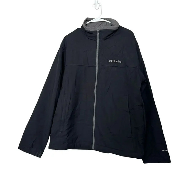 Columbia Omni-Shield Men's Jacket Size L Black Logo Long Sleeves Full Zipper - Picture 1 of 10